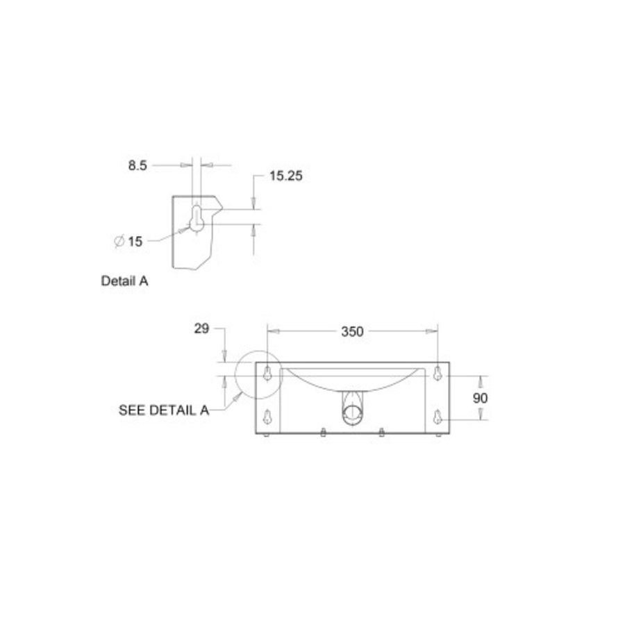 Lavabo spécial PMR sans trou de robinetterie - 390x400x65/148 mm