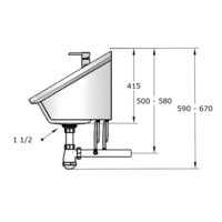 Lavabo rigole inox avec mitigeur en inox | 4 dimensions