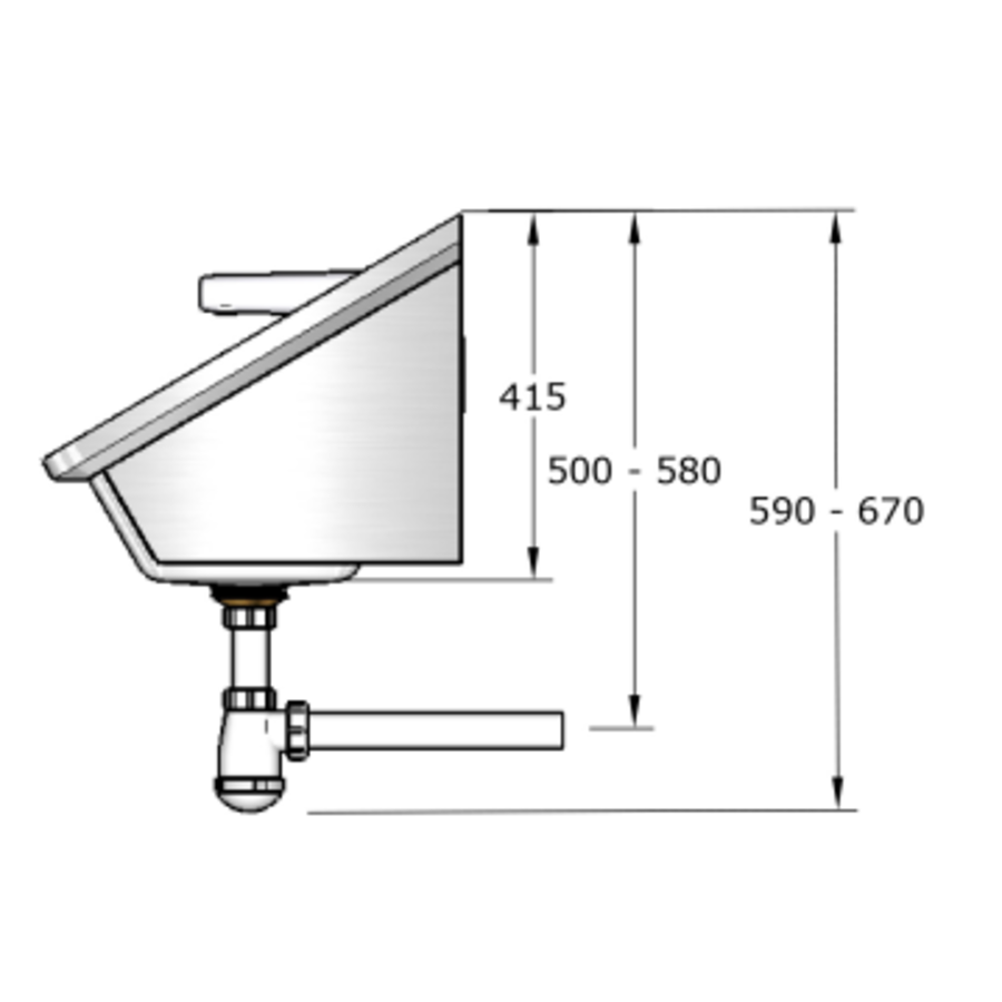 Lavabo rigole inox avec robinets électroniques | 4 dimensions