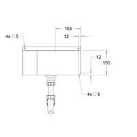 Lavabo d'angle inox - 360x360x175 mm