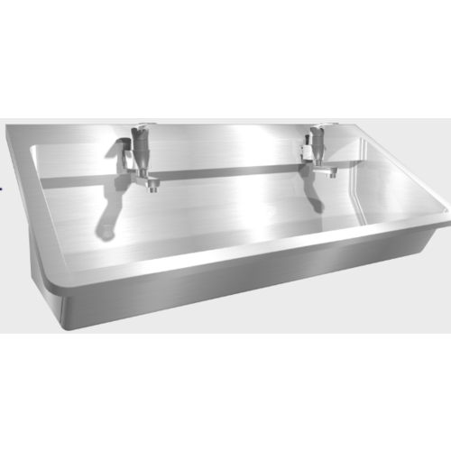  ProChef Lavabo rigole inox avec mitigeurs muraux | 4 dimensions 