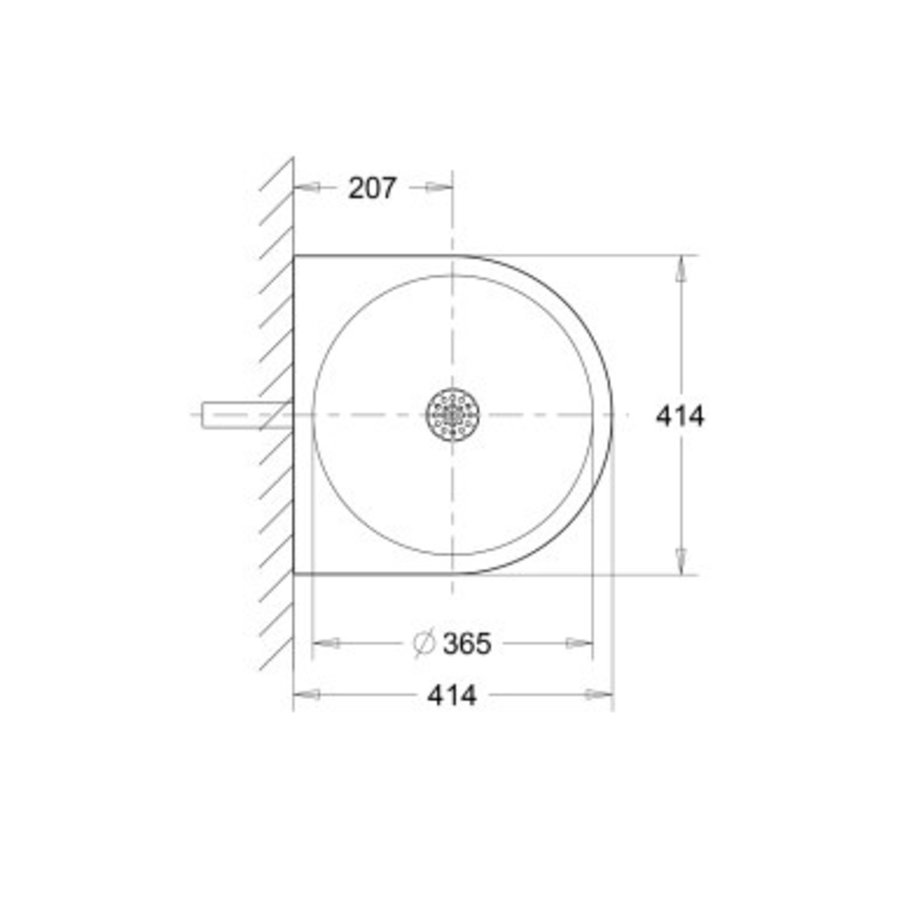 Lavabo mural inox - 414x414x135 mm