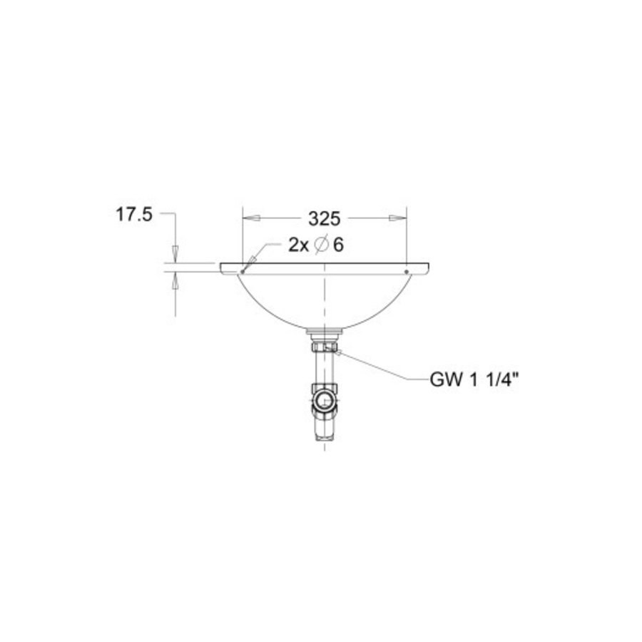 Lavabo mural inox - 414x414x135 mm