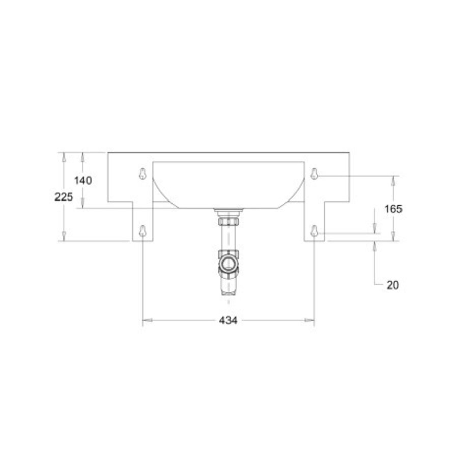 Lavabo mural inox - 610x460x225 mm