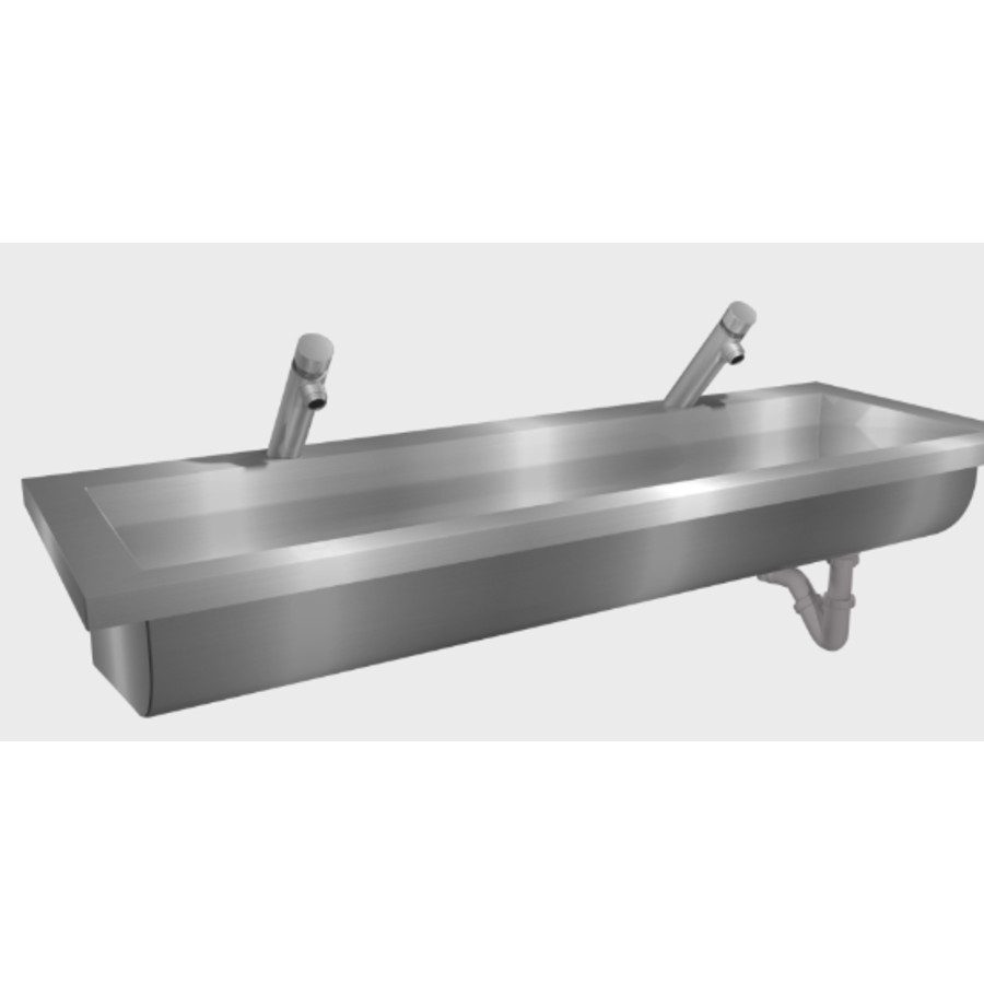 Lavabo rigole inox avec robinets | 6 dimensions