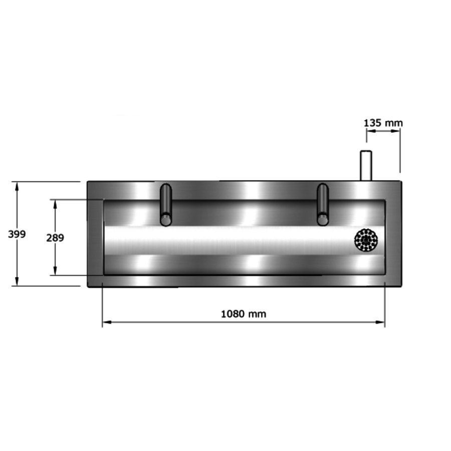 Lavabo rigole inox avec robinets | 6 dimensions