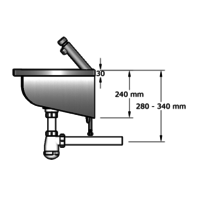 Lavabo rigole inox avec robinets | 6 dimensions