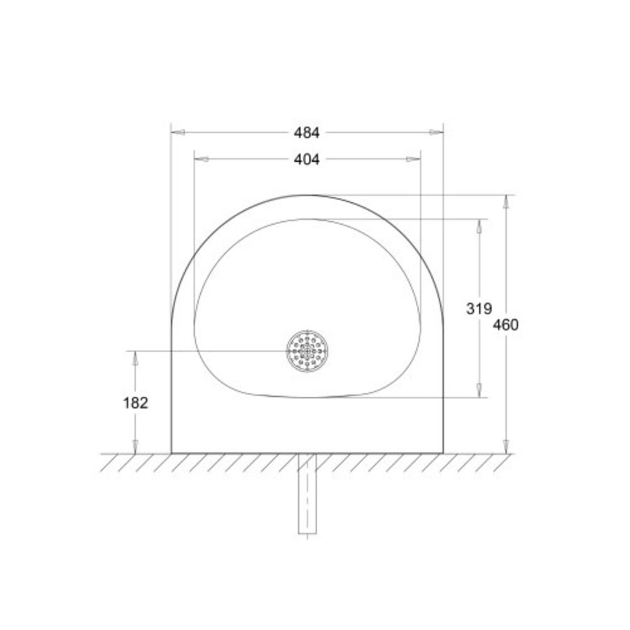 Lavabo mural inox - 484x460x140 mm