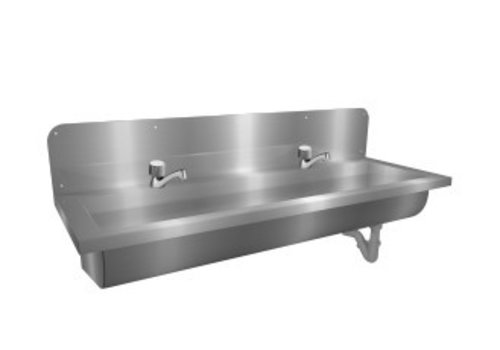  ProChef Lavabo rigole inox robinets et dosseret | 6 dimensions 