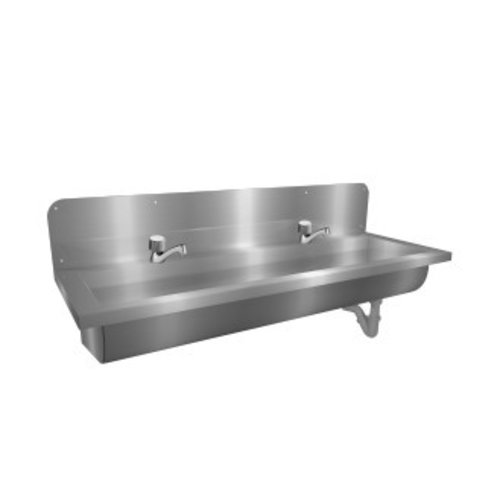  ProChef Lavabo rigole inox robinets et dosseret | 6 dimensions 