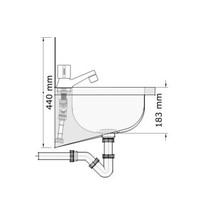 Lavabo rigole inox robinets et dosseret | 6 dimensions