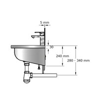 Lavabo rigole inox 2 postes avec robinets XL - 1200x400x240 mm