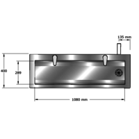 Lavabo rigole inox avec robinet  | 6 dimensions