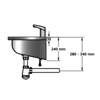 Lavabo rigole inox avec robinet  | 6 dimensions