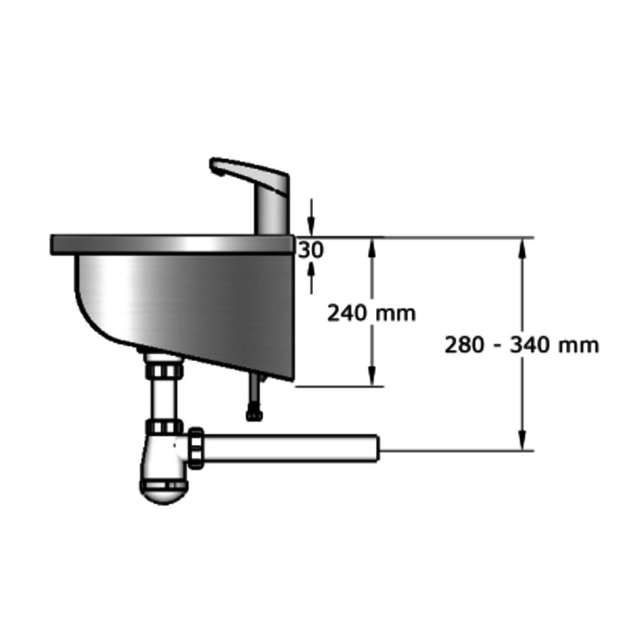 Lavabo rigole inox avec robinet  | 6 dimensions