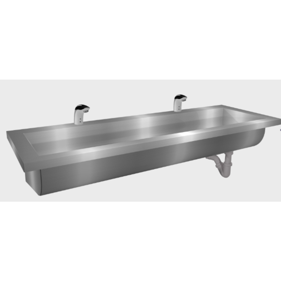 Lavabo rigole en Inox avec robinet | 6 dimensions