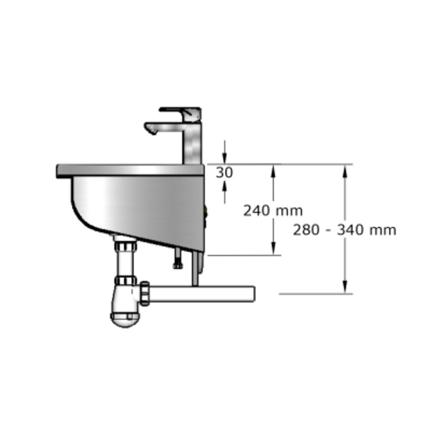 Lavabo rigole en Inox avec robinet | 6 dimensions