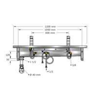 Lavabo rigole en Inox avec robinet | 6 dimensions