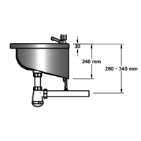 Lavabo rigole inox avec robinets | 6 dimensions