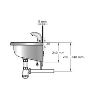 Lavabo rigole inox 2 postes robinets Hansa Electra Mix - 1200x400x240 mm