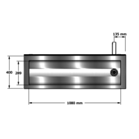 Lavabo rigole avec doseret sans robinet - L 1200 x P 400 x H 440 mm