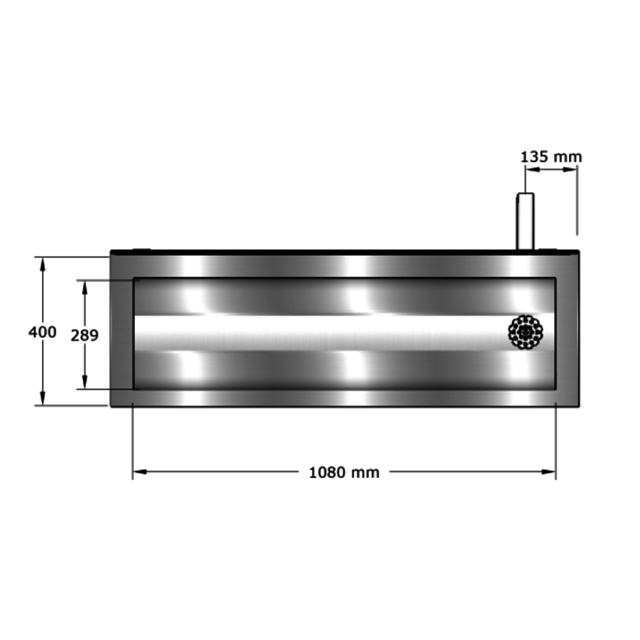 Lavabo rigole avec doseret sans robinet - L 1200 x P 400 x H 440 mm