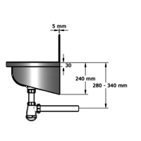 Lavabo rigole avec doseret sans robinet - L 1200 x P 400 x H 440 mm