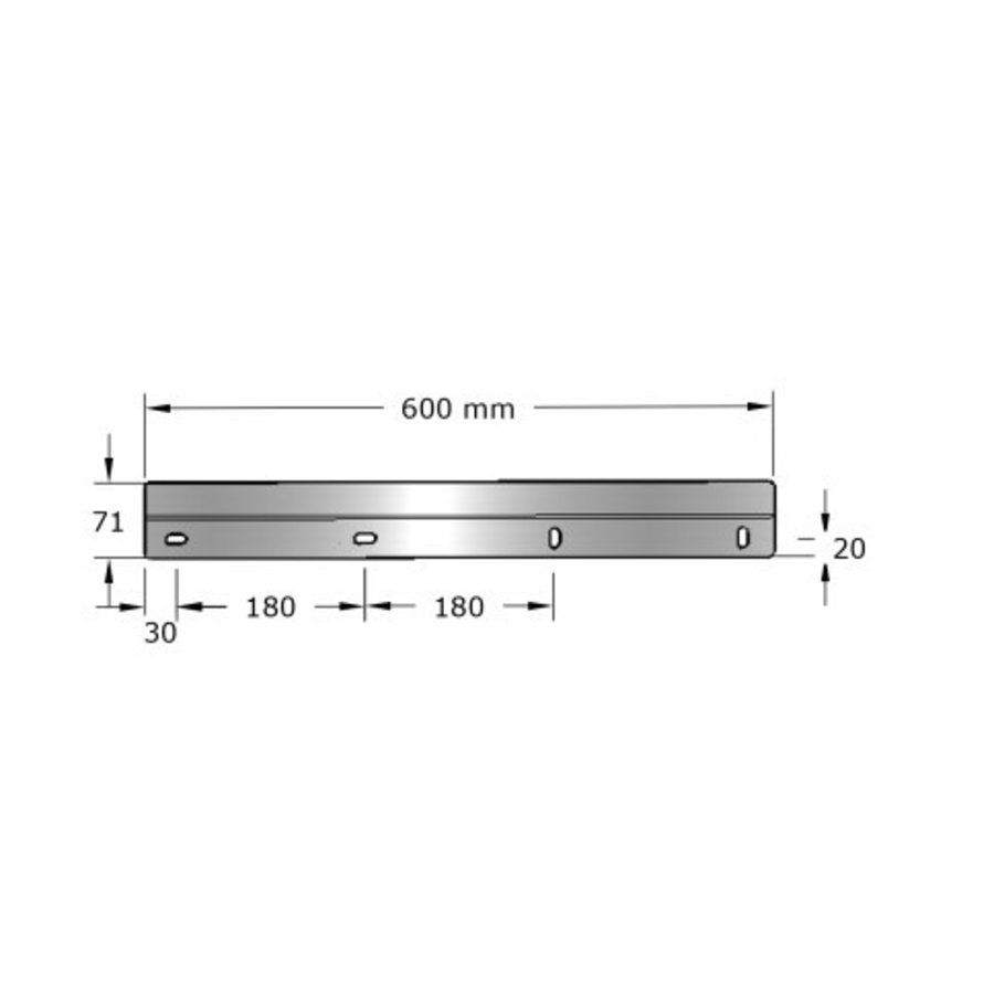 Lavabo rigole inox 2 postes robinets TEMPO - 1200x400x240 mm