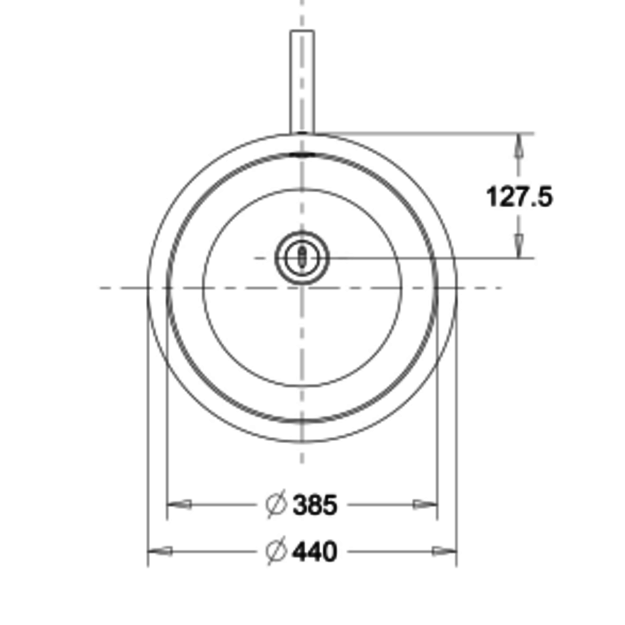 Vasque ronde a encastrer Ø 440 - 155 Hmm