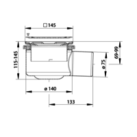 Caniveau de sol 145x145mm 176996 - sortie horizontale