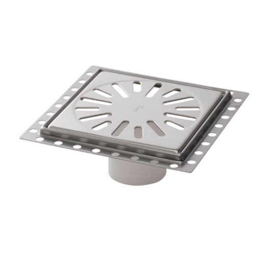  ProChef Caniveau de sol en inox  150 x 150 mm - 7mm(P) - sortie verticale 