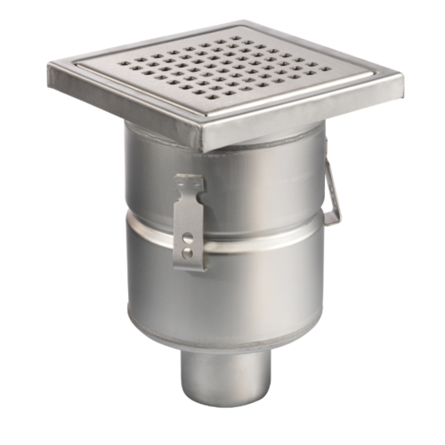  ProChef Caniveau de sol inox 200x200mm 177004 - sortie verticale 