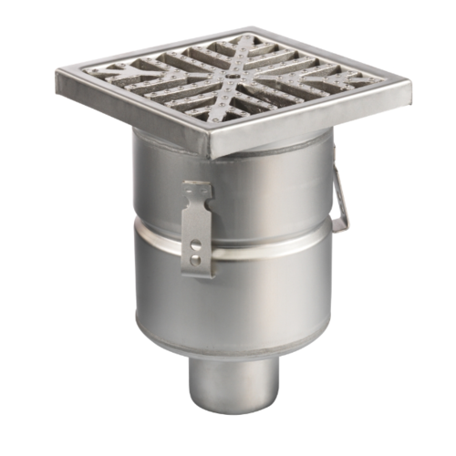  ProChef Caniveau de sol inox 200x200mm 177003 - sortie verticale 