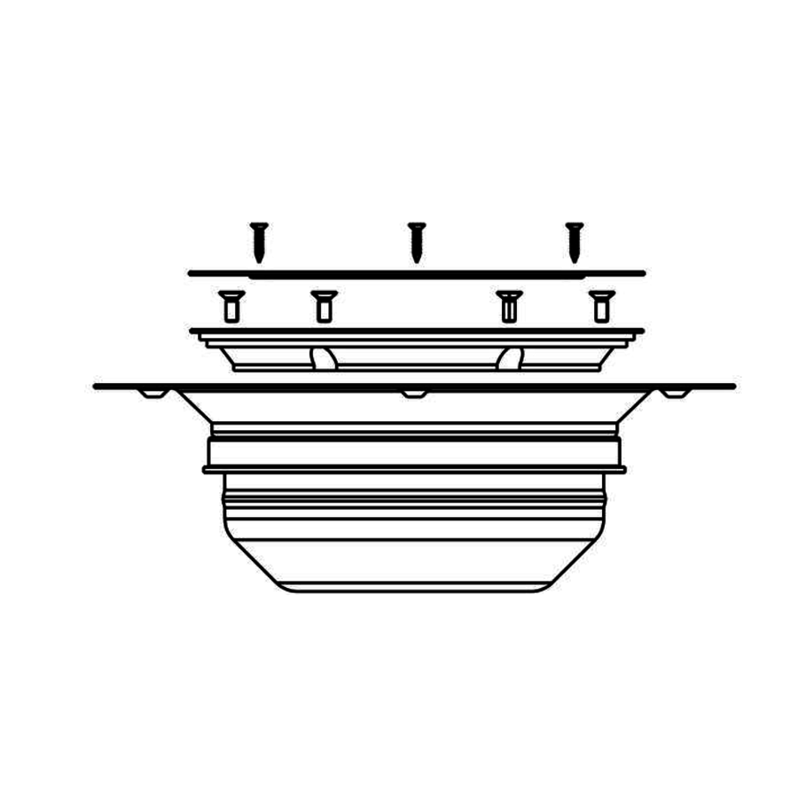 Caniveau de sol en inox - ø 155 mm - 211007 - sortie verticale