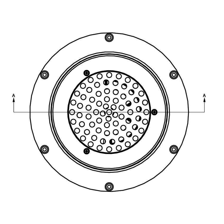 Caniveau de sol en inox -  ø 155 mm - 211009 - Sortie verticale