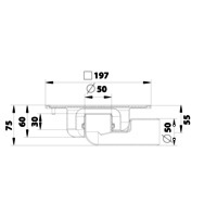Caniveau de sol en inox 197 x 197 mm -182.201.050 - sortie horizontale