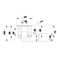 Caniveau de sol en inox - 97 x 97 mm - 182.102.040 - sortie horizontale