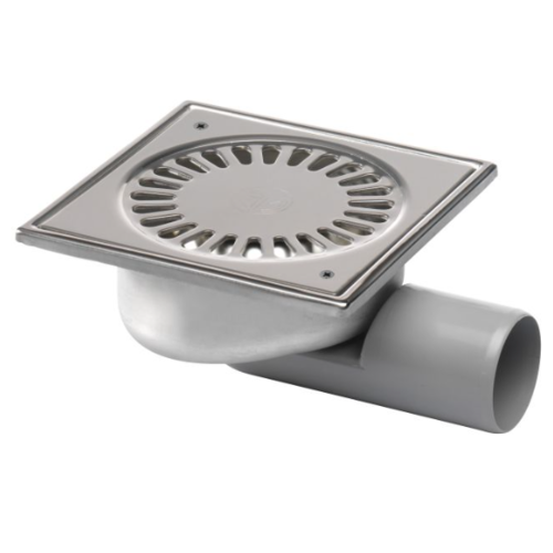  ProChef Caniveau de sol en inox - 147 x 147 mm - 182.151.050 - sortie horizontale 