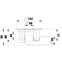 Caniveau de sol en inox 147 x 147 mm - 182.152.050 - sortie horizontale