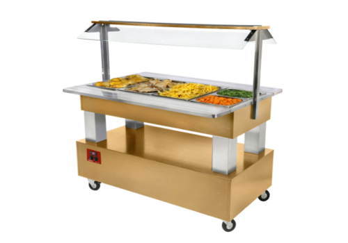  ProChef ProChef Buffet chauffant | bain marie | 4x GN 1/1-150mm | bois chêne clair 