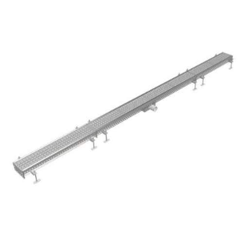  ProChef Caniveau de sol inox 150x4000mm drain central ø75mm - sortie horizontale 