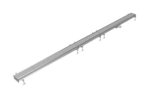  ProChef Caniveau de sol inox 150x5000mm drain central ø75mm - sortie horizontale 