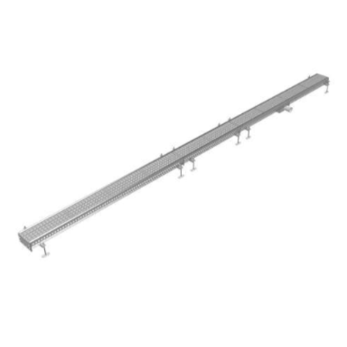  ProChef Caniveau de sol inox 150x5000mm drain central ø75mm - sortie horizontale 