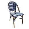 Bolero Chaise d'appoint en rotin de style parisien Bolero bleu (2 pièces)