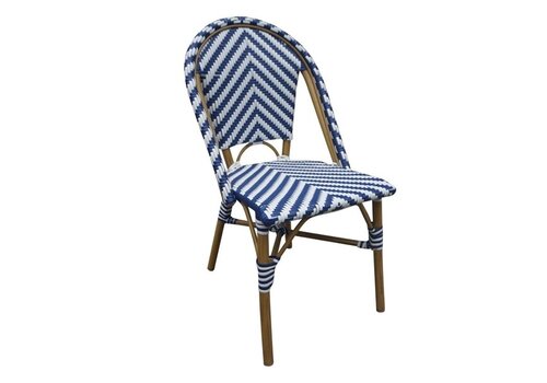  Bolero Chaise d'appoint en rotin de style parisien Bolero bleu (2 pièces) 