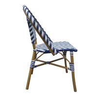 Chaise d'appoint en rotin de style parisien Bolero bleu (2 pièces)