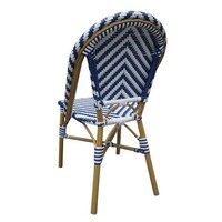 Chaise d'appoint en rotin de style parisien Bolero bleu (2 pièces)