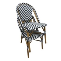 Chaise d'appoint en rotin de style parisien Bolero noir (2 pièces)