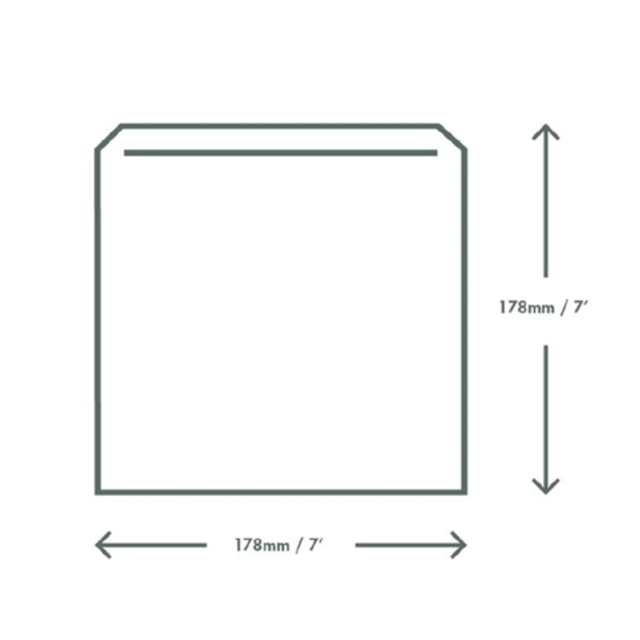 Papier Kraft Blanc Sac Plat 7"x7" (Boîte de 1000)