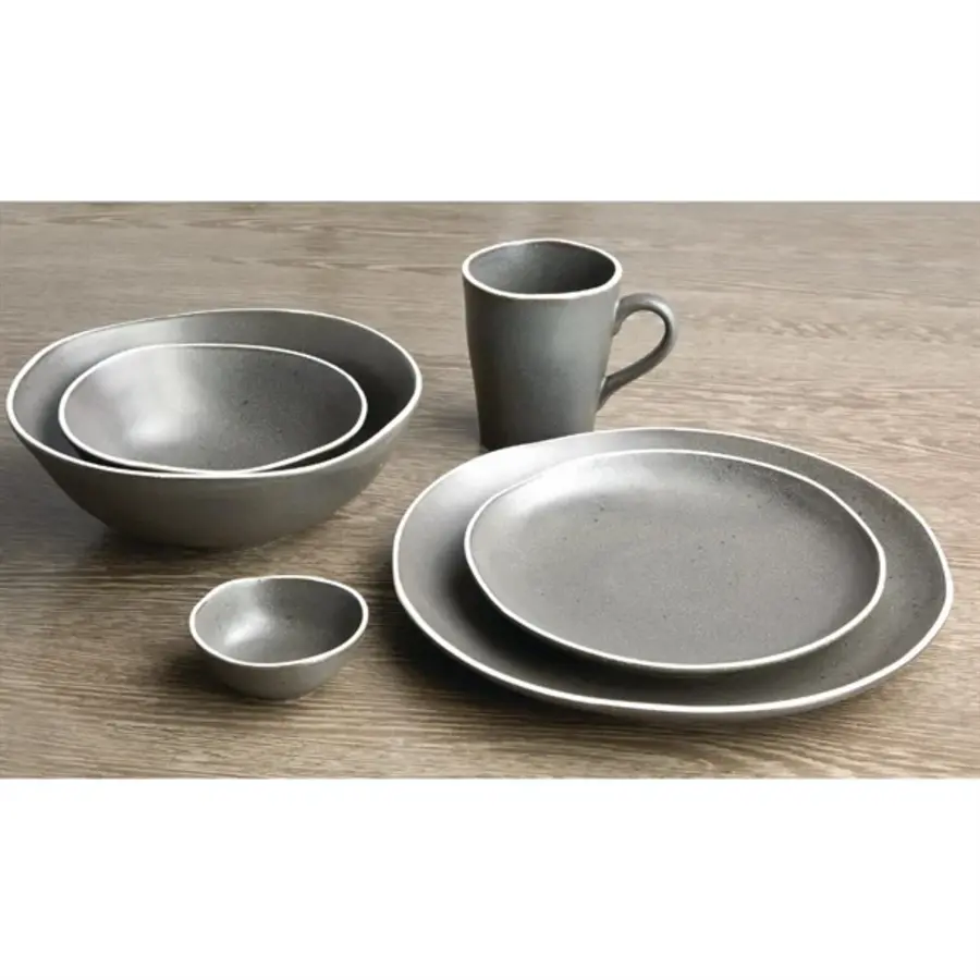 Assiettes Chia gris 20,5cm lot de 6